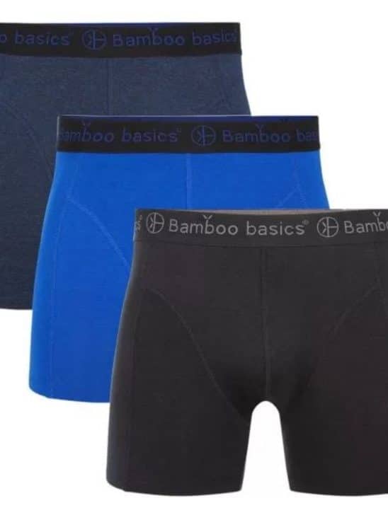Bamboo basics – 3 pack zwart/blauw