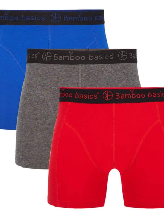 Bamboo basics – 3 pack rood/grijs/blauw