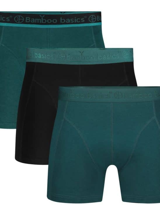 Bamboo basics – 3 pack zwart/groenblauw