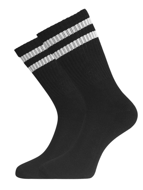 Bamboo basics – 2 pack outdoor sokken zwart/streep wit