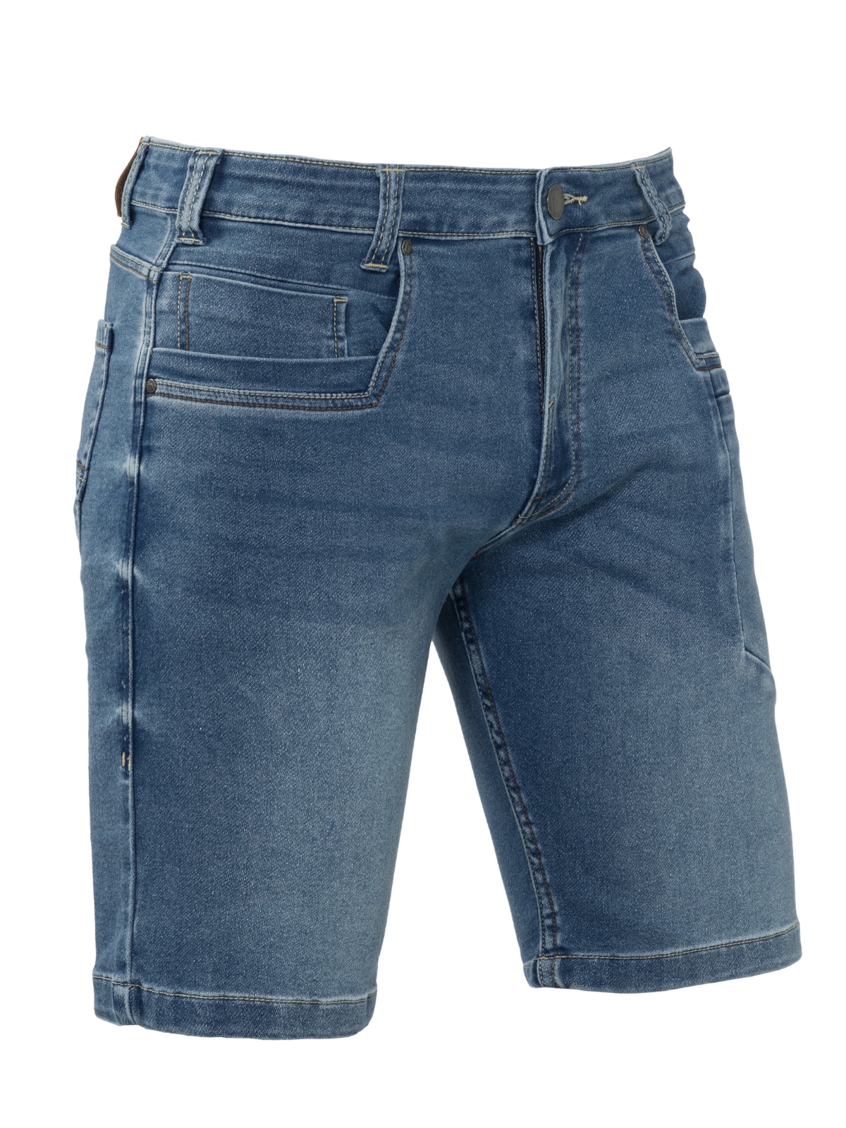 hongersnood Haven ontrouw Brams Paris - Denim short stretch medium blue met zak - Jojo jeans