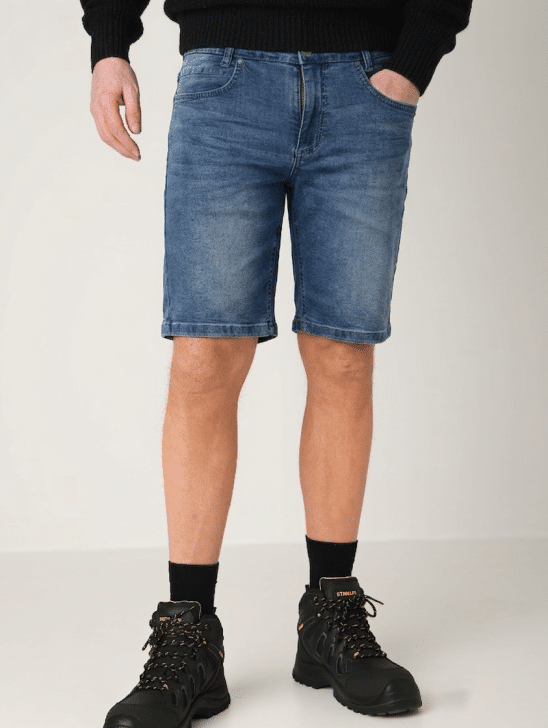 Brams Paris – Denim short stretch in medium blue