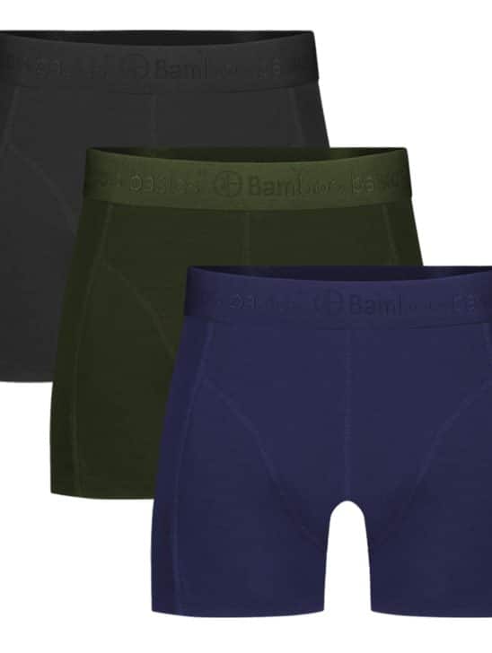 Bamboo basics – 3 pack groen/zwart/blauw (ton sur ton)