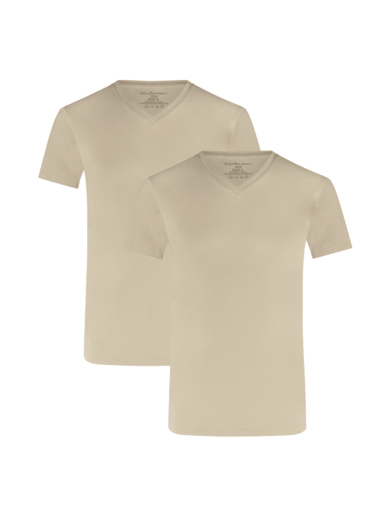 Bamboo basics – 2-pack V-hals khaki
